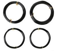 Set di cavi per bonsai in alluminio anodizzato, per piante e alberi, 1,0 mm, 1,5 mm, 2,0 mm, 2,5 mm, 23 metri, strumento per modellare le piante da giardinaggio (nero)