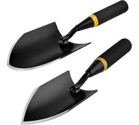 Set di cazzuole da giardino, in acciaio al carbonio resistente, per scavare e piantare, confezione da 2