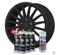 Set di cerchi in vinile liquido Full Dip 4 Sprays nero con protezione opaca