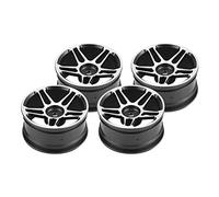 Set di cerchi per auto da drift in lega di alluminio per auto RC 1:10 blu nero (Cinque artigli nero lucido)