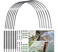 Set di cerchi per piante in serra Set di pali pieghevoli in fibra di vetro Set di staffe per capannone ad arco per piantine Supporto per tunnel di coltivazione per orto (18 PZ)