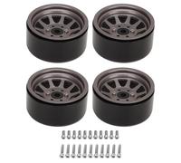 Set di cerchi per ruote RC da 4 pezzi Set di cerchi in lega di acciaio universale da 1,9 pollici 10 RC ruota per auto cingolata RC per Axial SCX10 II III (Tu colora)