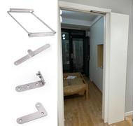 Set di cerniere a scomparsa a 180 gradi per porte a libro a parete | Kit di ferramenta in acciaio inox per porte a libro (portata 40 kg) con movimento fluido, per porte in legno di armadi