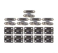 Set di cerniere antiche con chiusura a scatto, 15 pezzi, tra cui 10 cerniere, 5 fibbie di bloccaggio, viti e chiodi per scatole di legno, gioielli Che(bronzo)