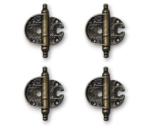 Set di Cerniere per Porte e Mobili Antichi - Stile Classico e Resistente | Ø35 mm, 35x18x21 mm CP04 (4, Bronzo)