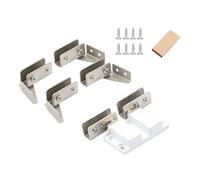 Set di cerniere per porte in vetro senza cornice, con chiusura magnetica a pressione per pannello di armadi da 5-8 mm, montaggio a doppia porta (argento spazzolato)