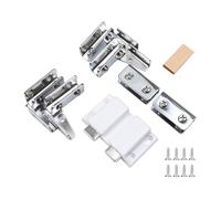 Set di cerniere per porte in vetro senza cornice, con chiusura magnetica a pressione per pannello di armadi da 5-8 mm, montaggio a doppia porta (argento brillante)