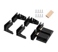 Set di cerniere per porte in vetro senza cornice, con chiusura magnetica a pressione per pannello di armadi da 5-8 mm, montaggio a doppia porta (nero)