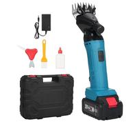 Set di Cesoie per Lana, Kit Tosatrice Elettrica per Animali Al Litio Regolabile a 9 Denti e 6 velocità per Pecore, 10 Pezzi Nucleo 4,0 Ah, Doppia Batteria, Design Ergonomico, (1