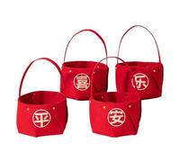 Set di cesti di frutta secca, set di cestini di frutta di Capodanno cinese,Scatola di caramelle non tessuta rossa, cesto di frutta secca | Decorazione da tavolo portatile, forniture per feste semplici