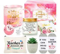 Set di cesti regalo di ringraziamento per insegnanti, include tazza da caffè, sacchetto per trucco, bomba da bagno, calzini, portachiavi per nuovi insegnanti, regali per la festa degli insegnanti,