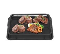 Set di cestini da forno rettangolari con rivestimento antiaderente, 28,5 cm, per grigliare verdure e patatine fritte, lavabili in lavastoviglie e antiruggine (nero)