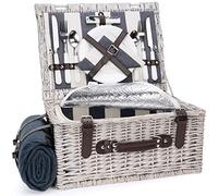 Set di cestini da picnic per 2 persone con isolamento termico, coperta impermeabile da picnic, stoviglie per la famiglia, feste, vita all'aperto, campeggio regalo