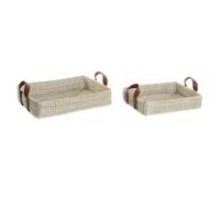 Set di Cestini DKD Home Decor Fibra naturale Naturale Città 41 x 32 x 9 cm