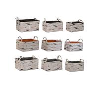 Set di Cestini DKD Home Decor Marrone Grigio Arancio 40 x 30 x 20 cm [3 Unità