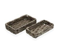 Set di cestini grigi polietilene (11 x 4 x 20 cm) (2 pz)