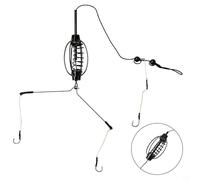 Set di cestini per mangimi per carpa con scomparto e peso del lavandino, in metallo, per la pesca di base, design cavo per la distribuzione degli attrattivi, accessori per la pesca per fiume e lago