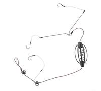 Set di cestini per mangimi per carpa con scomparto e peso del lavandino, in metallo, per la pesca di base, design cavo per la distribuzione degli attrattivi, accessori per la pesca per fiume e lago