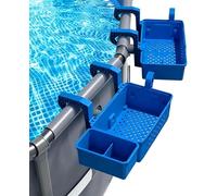 Set di cestini portaoggetti per piscina, con cestino in plastica, supporto per bevande, accessori per vasca idromassaggio, accessori multifunzione per piscina fuori terra (blu)