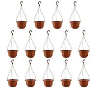 Set di cestini sospesi in plastica per balcone, portico e spazi esterni, con fori di drenaggio e base traspirante per una salute ottimale delle piante (D)