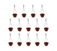 Set di cestini sospesi in plastica per balcone, veranda e spazi esterni, con fori di drenaggio e base traspirante per una salute ottimale delle piante (B)