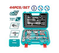 Set di chiavi a bussola 1/4” e 1/2” in valigetta, 44 pezzi TOTAL art. THT421441