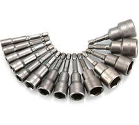 Set Di Chiavi a Bussola 14pz Magnetici Da 1/4" 6-19 Mm per Avvitatore a Batteria