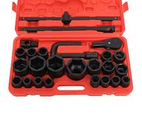 Set di chiavi a bussola, 26 pezzi, 3/4" e 1", 21-65 mm, con chiave a cricchetto, per riparazioni auto o dispositivi meccanici