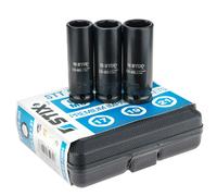 Set di chiavi a bussola da 1/2" composto da 17/19/21 mm in CR-MO per avvitatore a percussione, lunghezza 78mm