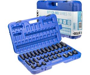 Set di chiavi a bussola 35 pezzi 1/2" CR-MO dadi lunghi e corti 8-32 mm avvit...