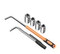 Set di chiavi a bussola 4 in 1 adatte for la riparazione di emergenza di pneumatici for auto, asta telescopica estesa, estrattore for dadi ruota, testa esagonale, adatto for 17/19/21/23 mm(Black)