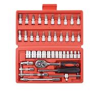 Set Di Chiavi A Bussola, 46 Pezzi, 1/4" Set cricchetti e bussole da lega acciaio in cromo e vanadio bussole e punte avvitatore adattatore punte PH e PZ