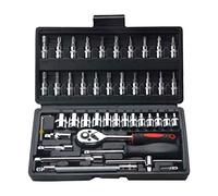 Set di chiavi a bussola, 46 pezzi, strumenti di riparazione per auto, set di chiavi a bussola da 1/4", set di attrezzi meccanici, set di chiavi a cricchetto, attrezzi per riparazione auto domestica