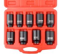 Set di chiavi a bussola a 9 assi da 1/2", 29, 30, 31, 32, 33, 34, 35, 36, 38 mm