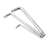 Set di chiavi a bussola a doppia estremità, 3 pezzi, maniglie a barra piegate con unità da 1/4 in acciaio da 1/2 pollici, zigrinate cromate, non vanadio, 3/8 L