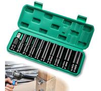 Set di chiavi a bussola da 1/2 pollici, set di chiavi a bussola da 1/2, set di bussola, 10 punte esagonali da 24 mm, set di chiavi esagonali, set di 11 pezzi
