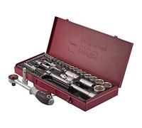 Set di chiavi a bussola da 1/4" + 1/2" di pollice con cricchetto e set di punte + inserti esagonali | Valigetta di attrezzi professionali da 56 pezzi per la riparazione di auto, moto e biciclette