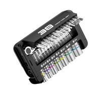 Set di chiavi a bussola ergonomiche 38 in 1 con impugnatura comoda e custodia portatile per una facile organizzazione degli utensili Set di chiavi a bussola