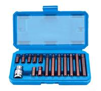 Set di chiavi a bussola esagonali, 11/15 pezzi, a dodici punte, con punte in acciaio al cromo vanadio, custodia soffiata per auto e casa (esagonale)