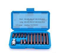 Set di chiavi a bussola esagonali, 11/15 pezzi, con bussole a dodici punte, in acciaio al cromo vanadio, per automotive, riparazioni domestiche e edilizie (esagonale)