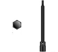 Set di chiavi a bussola esagonali di precisione con attacco da 1/4", albero magnetico esteso da 100 mm e protezione dall'ossido nero per uso in officina (D)