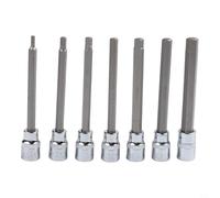 Set di chiavi a bussola esagonali extra lunghe da 110 mm con design a sfera - Set da 7 pezzi per utensili da 3/8 e fissaggio profondo o ostruito
