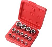Set di chiavi a bussola femmina Torx Star tipo E, a E4-E24 for utensili fai da te for la riparazione metalli, 14 pezzi facile da trasportare