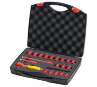 WIHA 43025 - Set di chiavi a cricchetto isolate 1/4'', 21 pezzi