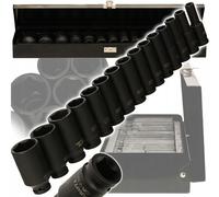 Set Di Chiavi A Bussola Lunghe 15 Pezzi 1/2" 10-32 Mm Cr-V Con Valigetta