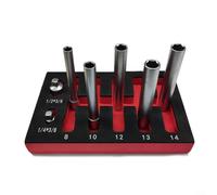 Set di chiavi a bussola metriche a lunghezza estesa, 120 mm, attacco da 3/8 di pollice con adattatore esagonale a 12 punti e convertitore da 3/8 a /2, in acciaio al cromo vanadio profondo 8 mm, 10 mm