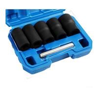 Set di chiavi a bussola per estrazione dadi danneggiati, 6 pezzi, in acciaio Mo trattato termicamente, scanalature a spirale profonde per la massima presa, attacco quadrato da 1/2 pollici