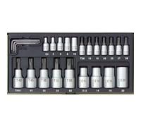 Set di chiavi a bussola per Torx® interno e Torx® esterno