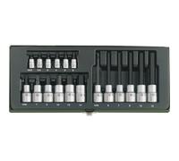 PROXXON 23100 - Set chiavi a tubo, esagono incassato, 1/2'' + 1/4'', 18 pezzi