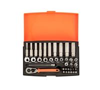 Set Di Chiavi A Bussola Profonde Bahco SL25L 1/4in, 37 Pezzi BAHSL25L